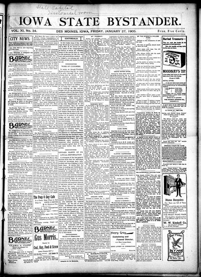 Iowa State Bystander, Jan 27, 1905