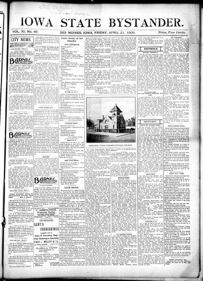 Iowa State Bystander, Apr 21, 1905