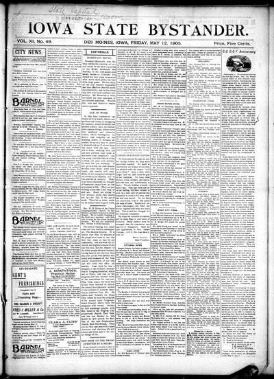 Iowa State Bystander, May 12, 1905