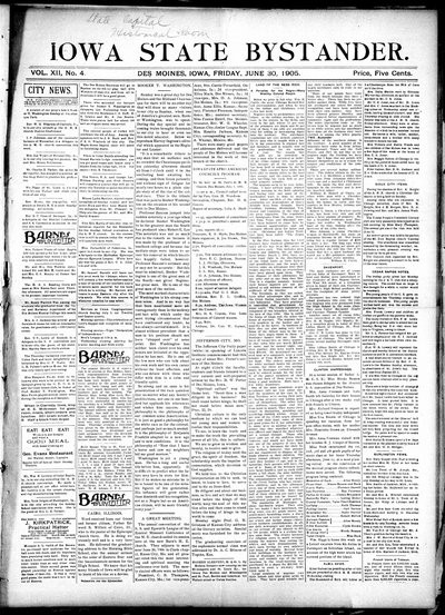 Iowa State Bystander, Jun 30, 1905