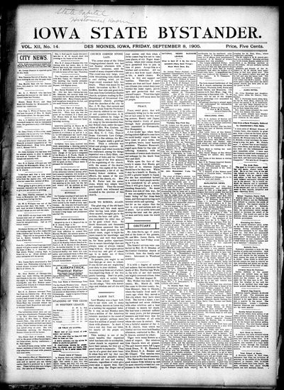 Iowa State Bystander, Sep 8, 1905