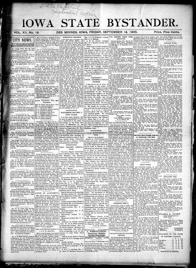Iowa State Bystander, Sep 15, 1905
