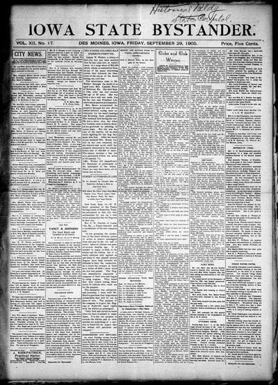 Iowa State Bystander, Sep 29, 1905