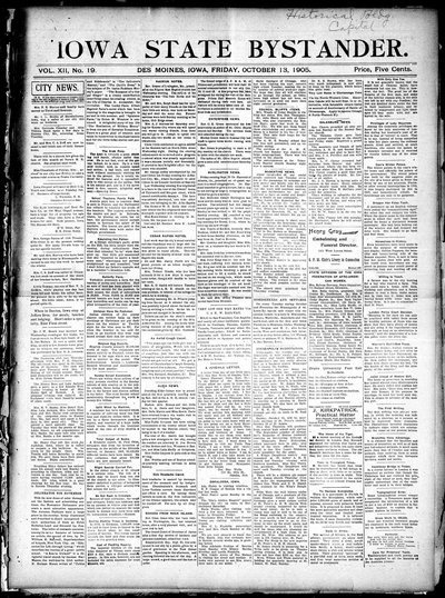 Iowa State Bystander, Oct 13, 1905