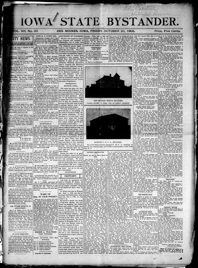 Iowa State Bystander, Oct 20, 1905