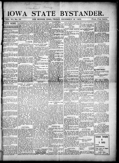Iowa State Bystander, Dec 15, 1905