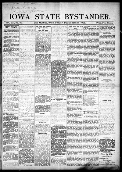 Iowa State Bystander, Dec 29, 1905
