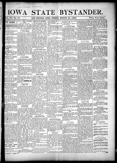 Iowa State Bystander, Mar 30, 1906