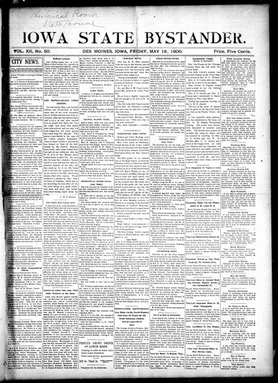 Iowa State Bystander, May 18, 1906
