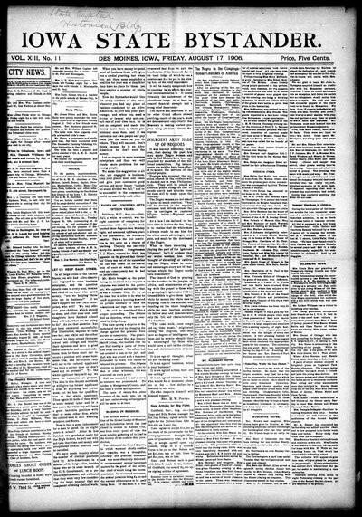 Iowa State Bystander, Aug 17, 1906