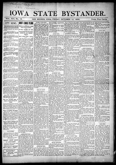 Iowa State Bystander, Oct 12, 1906