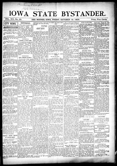Iowa State Bystander, Oct 19, 1906