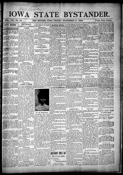 Iowa State Bystander, Nov 9, 1906