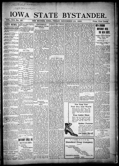 Iowa State Bystander, Nov 23, 1906