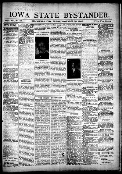 Iowa State Bystander, Nov 30, 1906