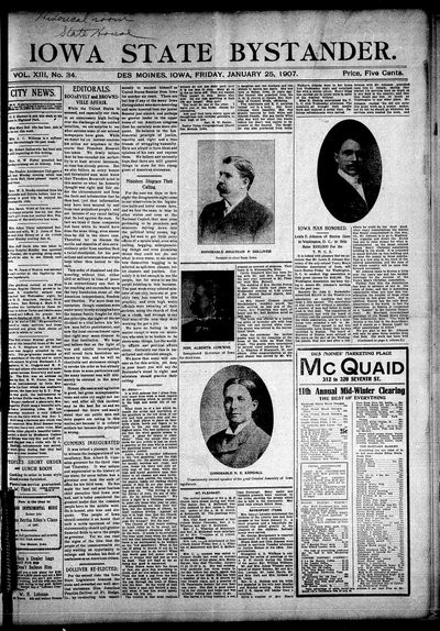Iowa State Bystander, Jan 25, 1907