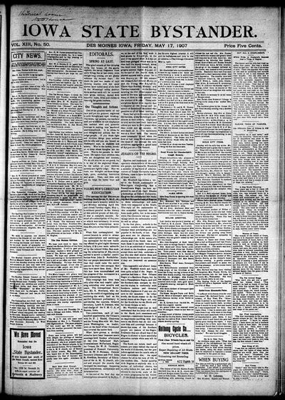 Iowa State Bystander, May 17, 1907