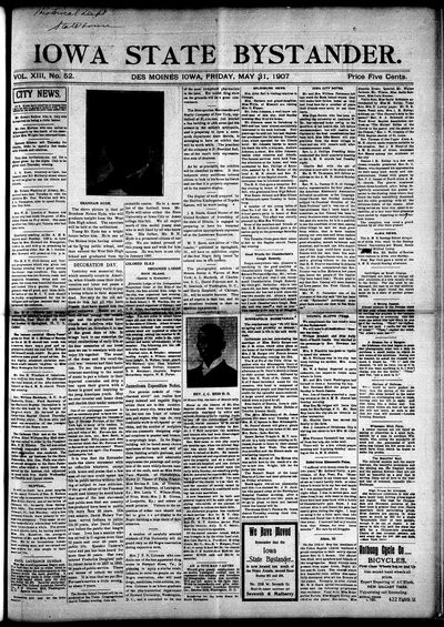 Iowa State Bystander, May 31, 1907