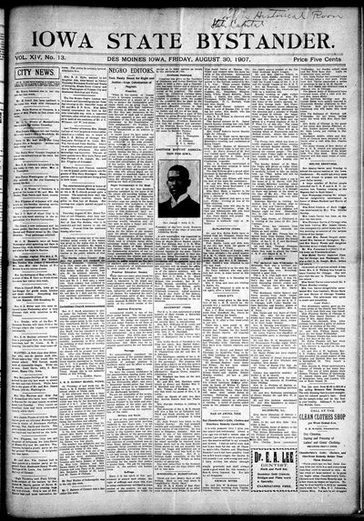 Iowa State Bystander, Aug 30, 1907