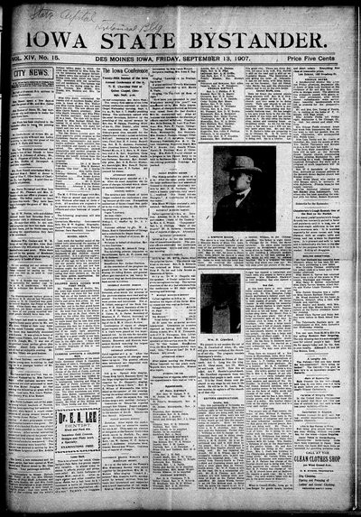 Iowa State Bystander, Sep 13, 1907