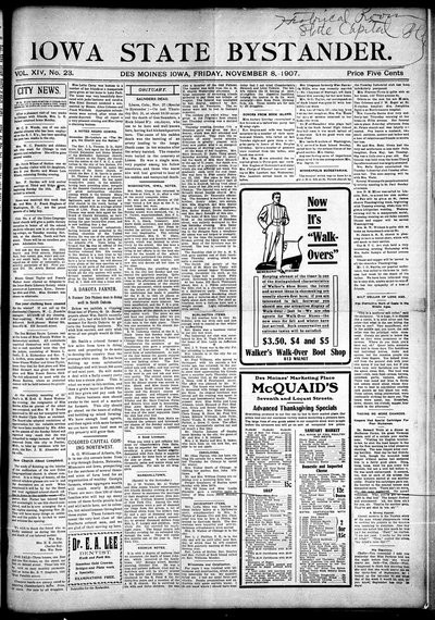 Iowa State Bystander, Nov 8, 1907