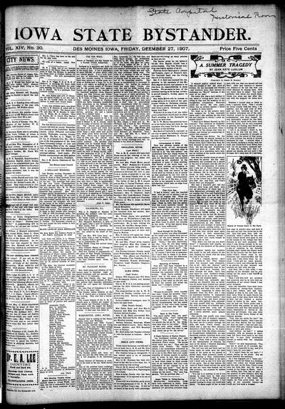 Iowa State Bystander, Dec 27, 1907