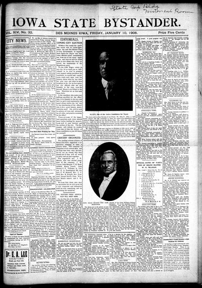 Iowa State Bystander, Jan 10, 1908