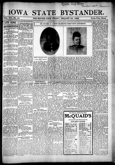 Iowa State Bystander, Jan 24, 1908