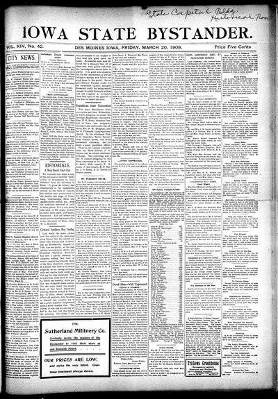 Iowa State Bystander, Mar 20, 1908
