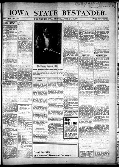Iowa State Bystander, Apr 24, 1908