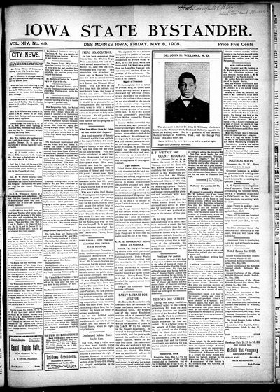 Iowa State Bystander, May 8, 1908