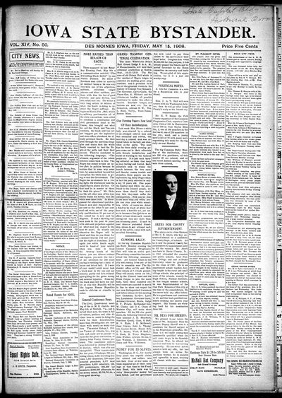 Iowa State Bystander, May 15, 1908