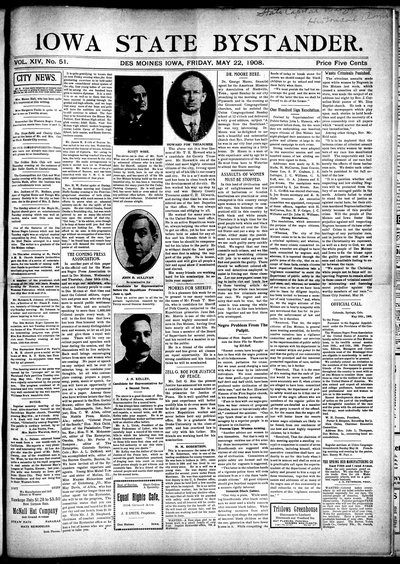 Iowa State Bystander, May 22, 1908