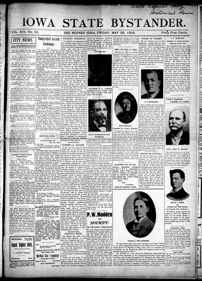 Iowa State Bystander, May 29, 1908