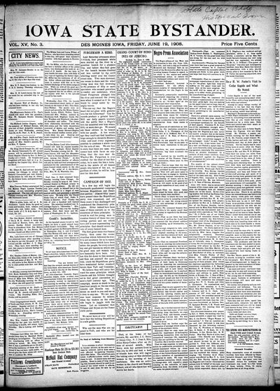 Iowa State Bystander, Jun 19, 1908