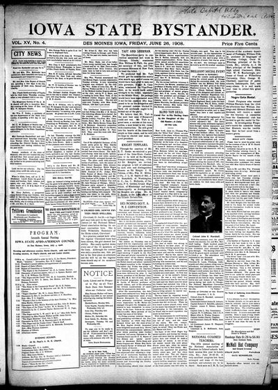 Iowa State Bystander, Jun 26, 1908