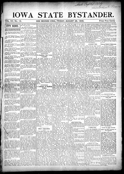Iowa State Bystander, Aug 28, 1908