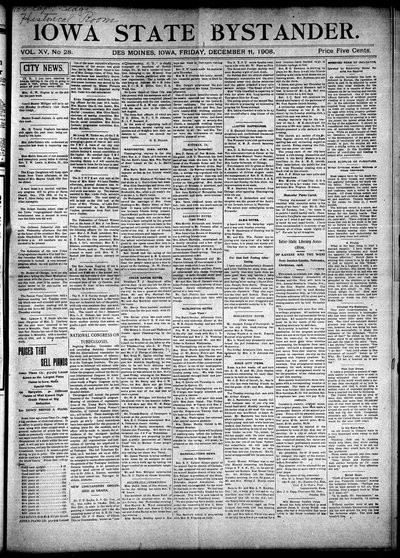 Iowa State Bystander, Dec 11, 1908