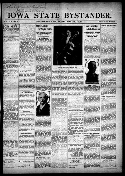 Iowa State Bystander, May 28, 1909