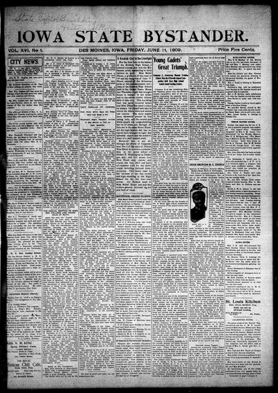 Iowa State Bystander, Jun 11, 1909