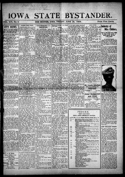 Iowa State Bystander, Jun 25, 1909