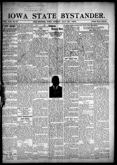 Iowa State Bystander, Jul 30, 1909