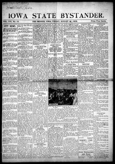 Iowa State Bystander, Aug 13, 1909