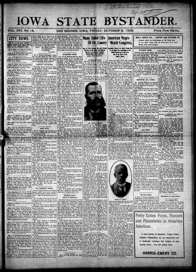 Iowa State Bystander, Oct 8, 1909