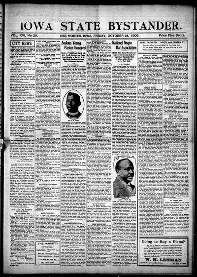 Iowa State Bystander, Oct 22, 1909