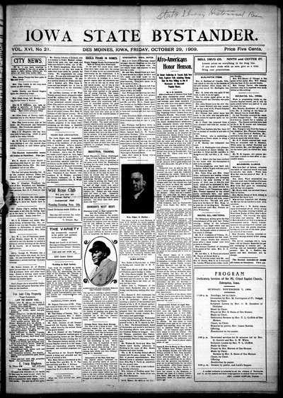 Iowa State Bystander, Oct 29, 1909