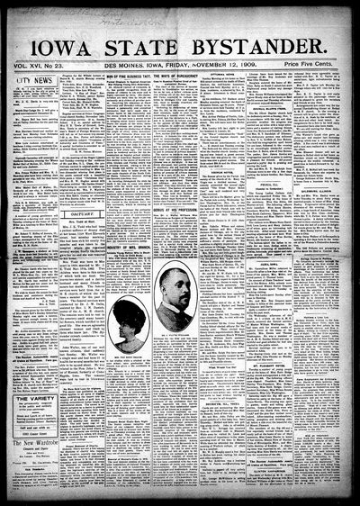 Iowa State Bystander, Nov 12, 1909