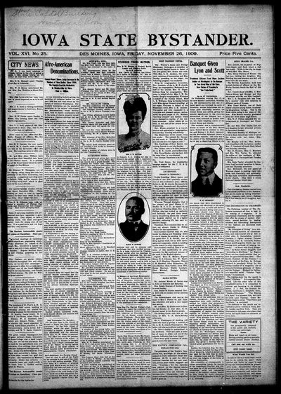 Iowa State Bystander, Nov 26, 1909