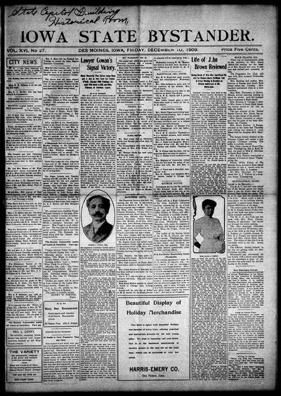 Iowa State Bystander, Dec 10, 1909