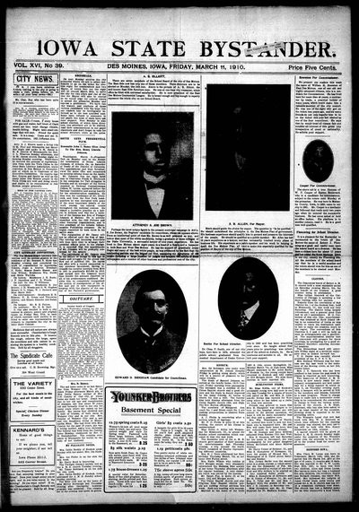 Iowa State Bystander, Mar 11, 1910